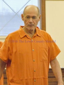Duncan Aker Jr. makes an appearance in Lewis Circuit Court for his competency hearing. - Photo by Dennis Brown