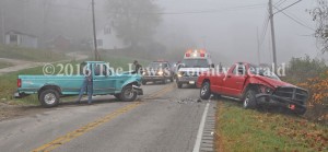 No one was seriously hurt in this Saturday morning accident on Ky. Rt. 8 at Echo Hills. Weather conditions may have contributed to the crash. - Dennis Brown photo