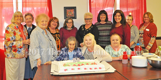 Dollslee Patton with friends and workers at Vanceburg Rehab. - Dennis Brown Photo